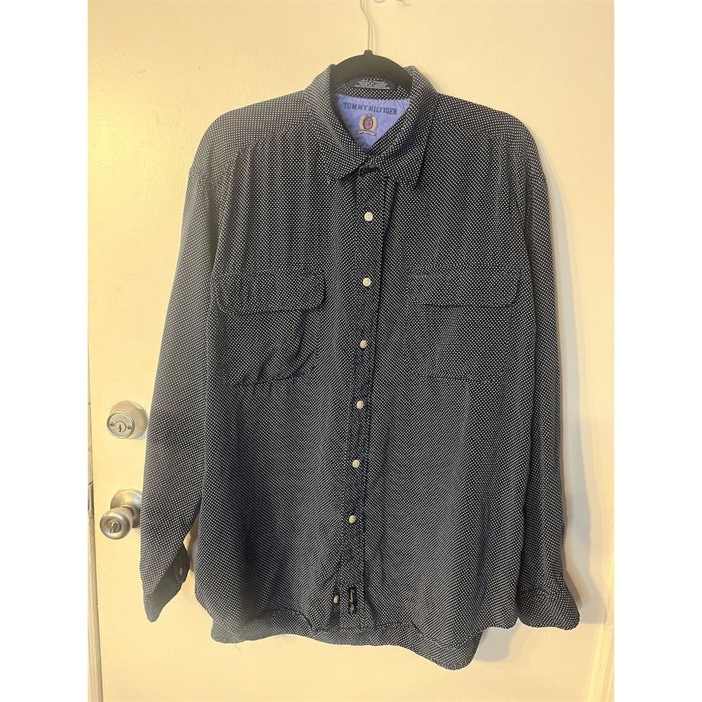 Tommy Hilfiger Men's Polka Dot Button-Up Shirt Size‎ XL